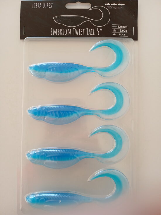 Embrion Twist Tail, 5"/125mm, 003-Blue Whitefish, 13,5gr, 4psc/pack